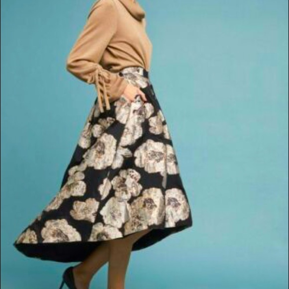 Anthropologie Rose Blossom Hutch High Low Skirt